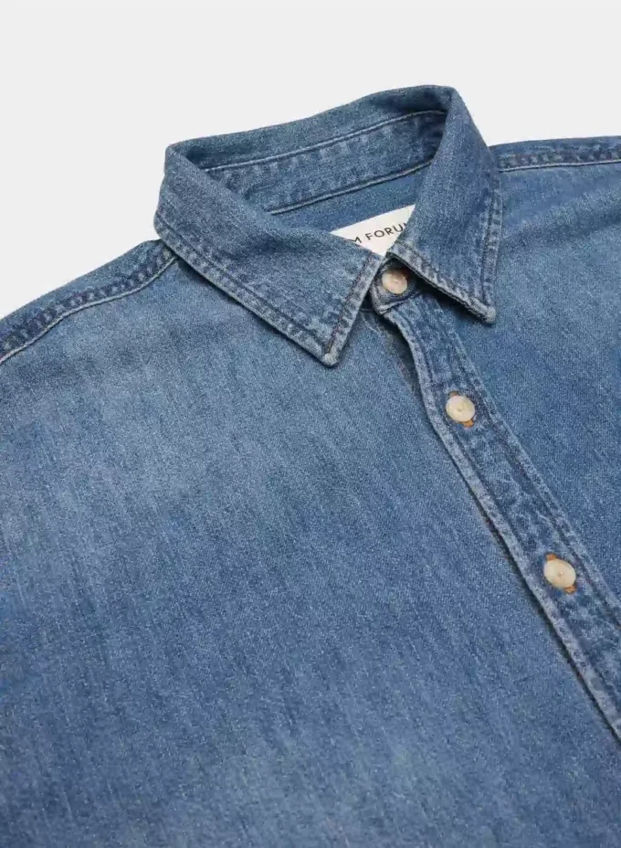 Denim Forum Camisa vaquera cómoda de los 80 Denim Forum Camisa vaquera cómoda de los 80