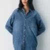 Denim Forum Camisa vaquera cómoda de los 80 Denim Forum Camisa vaquera cómoda de los 80