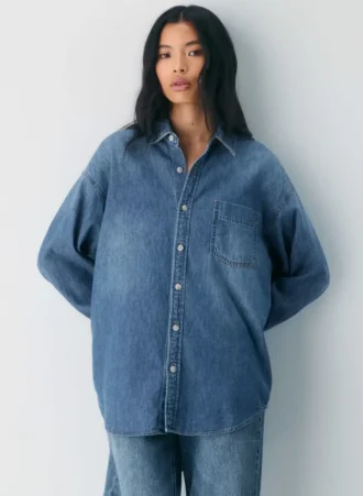 Denim Forum Camisa vaquera cómoda de los 80
