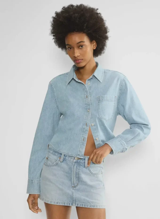 Denim Forum Camisa vaquera cómoda de los 80 Denim Forum Camisa vaquera cómoda de los 80
