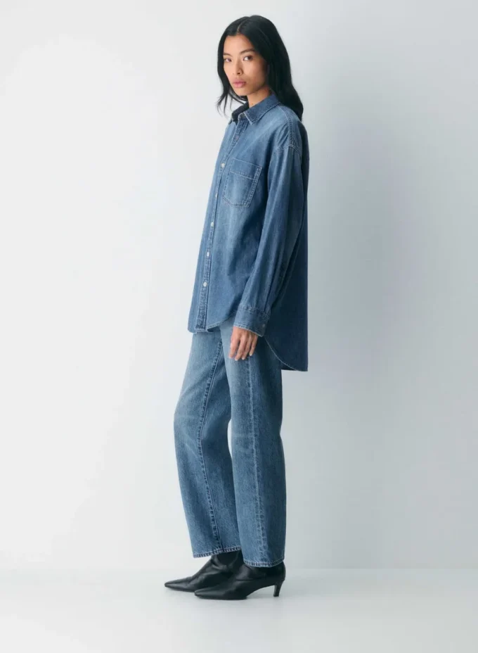 Denim Forum Camisa vaquera cómoda de los 80 Denim Forum Camisa vaquera cómoda de los 80