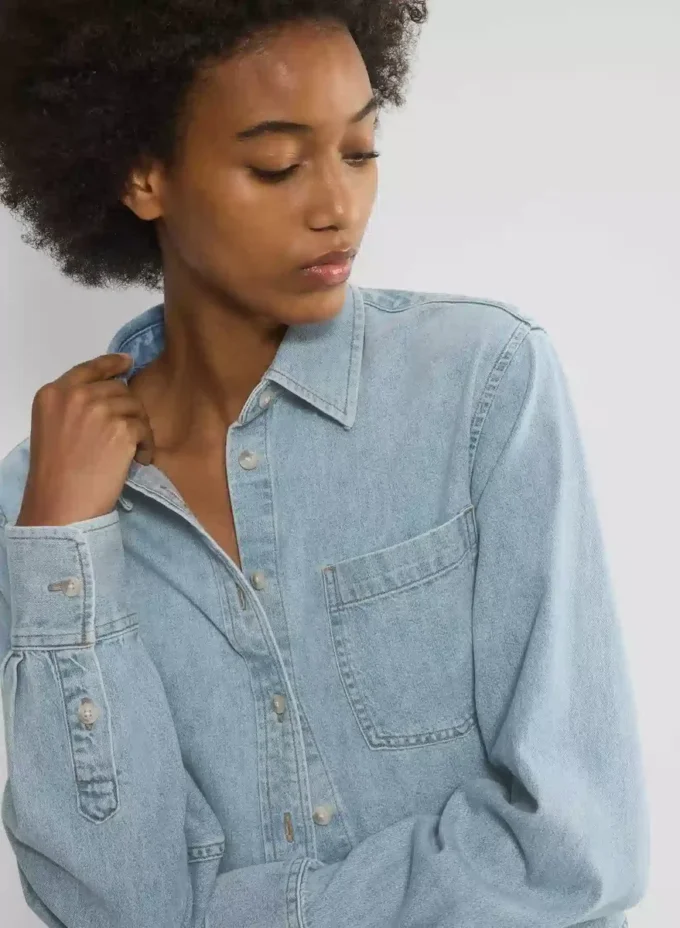 Denim Forum Camisa vaquera cómoda de los 80 Denim Forum Camisa vaquera cómoda de los 80