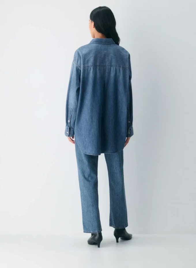 Denim Forum Camisa vaquera cómoda de los 80 Denim Forum Camisa vaquera cómoda de los 80