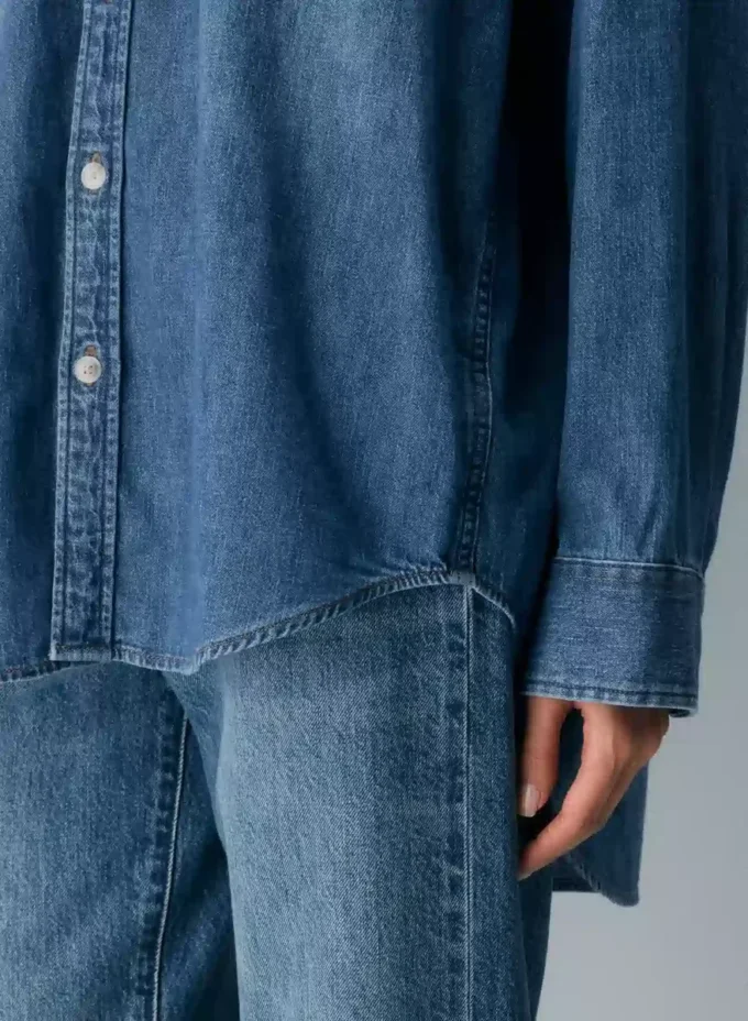 Denim Forum Camisa vaquera cómoda de los 80 Denim Forum Camisa vaquera cómoda de los 80