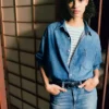 Denim Forum Camisa vaquera cómoda de los 80 Denim Forum Camisa vaquera cómoda de los 80