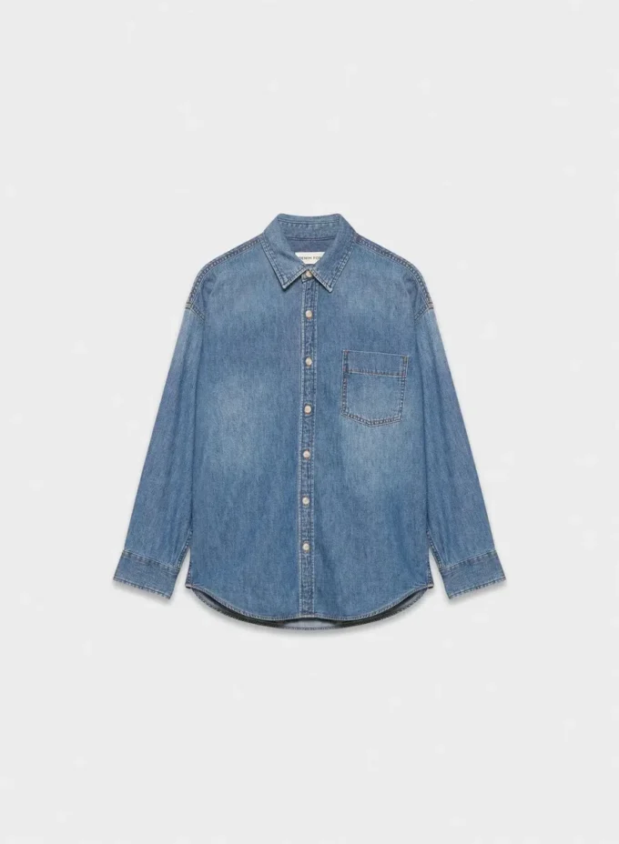 Denim Forum Camisa vaquera cómoda de los 80 Denim Forum Camisa vaquera cómoda de los 80