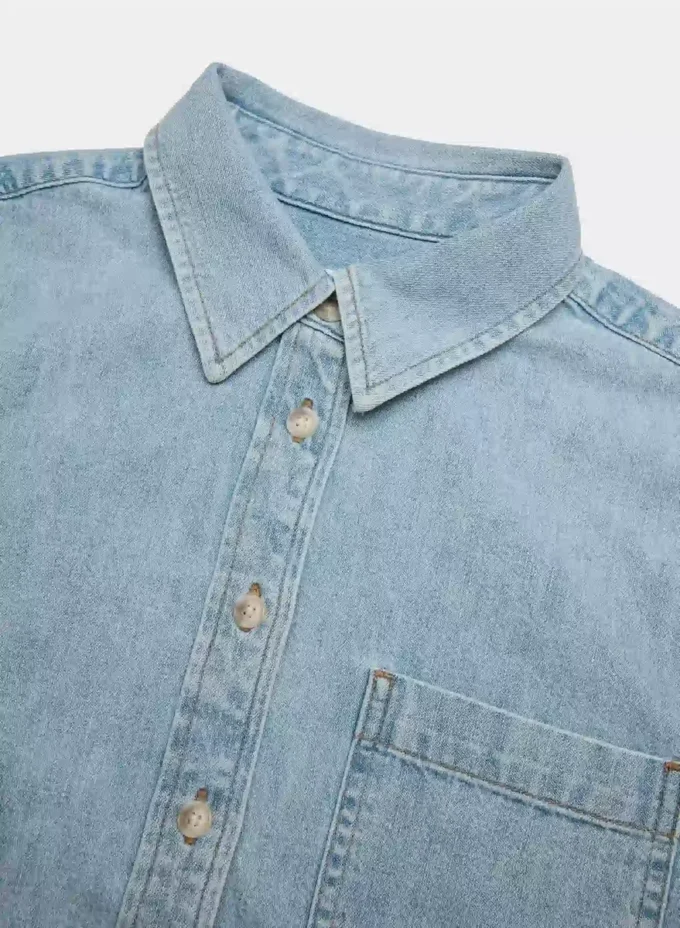 Denim Forum Camisa vaquera cómoda de los 80 Denim Forum Camisa vaquera cómoda de los 80