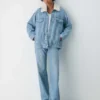 Denim Forum Chaqueta vaquera vintage de sherpa de los 90 Denim Forum Chaqueta vaquera vintage de sherpa de los 90