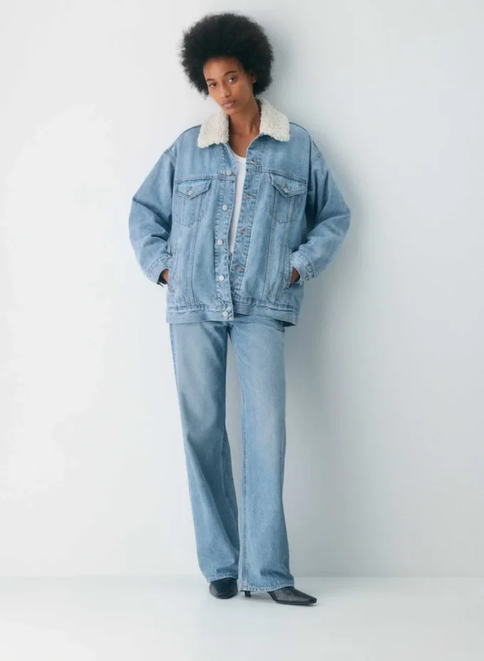 Denim Forum Chaqueta vaquera vintage de sherpa de los 90 Denim Forum Chaqueta vaquera vintage de sherpa de los 90