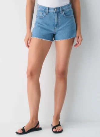 Denim Forum Jodie Mini short vaquero de talle alto y corte curvilíneo