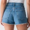 Denim Forum Jodie Mini short vaquero de talle alto y corte curvilíneo Denim Forum Jodie Mini short vaquero de talle alto y corte curvilíneo