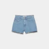 Denim Forum Jodie Mini short vaquero de talle alto y corte curvilíneo Denim Forum Jodie Mini short vaquero de talle alto y corte curvilíneo