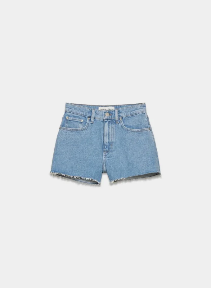 Denim Forum Jodie Mini short vaquero de talle alto y corte curvilíneo Denim Forum Jodie Mini short vaquero de talle alto y corte curvilíneo