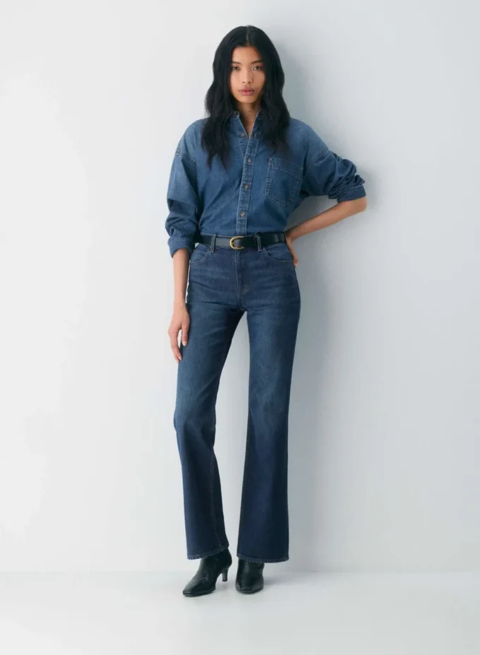 Denim Forum Los vaqueros Chloe de talle alto y corte acampanado Denim Forum Los vaqueros Chloe de talle alto y corte acampanado