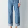 Denim Forum Los vaqueros vintage de talle bajo con vuelta de los años 90 Denim Forum Los vaqueros vintage de talle bajo con vuelta de los años 90
