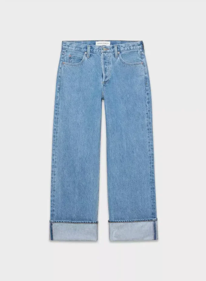 Denim Forum Los vaqueros vintage de talle bajo con vuelta de los años 90 Denim Forum Los vaqueros vintage de talle bajo con vuelta de los años 90