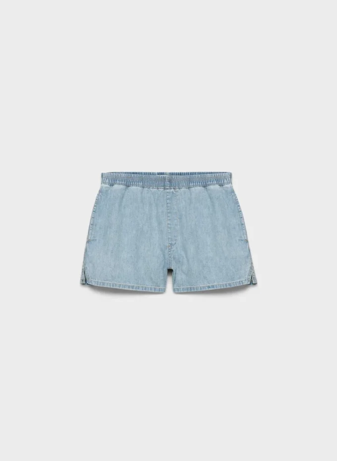 Denim Forum Pantalón corto vaquero de talle bajo y muy suave de los años 90 Denim Forum Pantalón corto vaquero de talle bajo y muy suave de los años 90