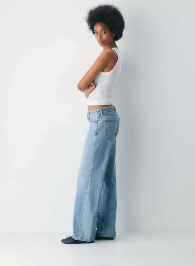 Denim Forum The Farrah Vaqueros anchos de talle bajo Denim Forum The Farrah Vaqueros anchos de talle bajo