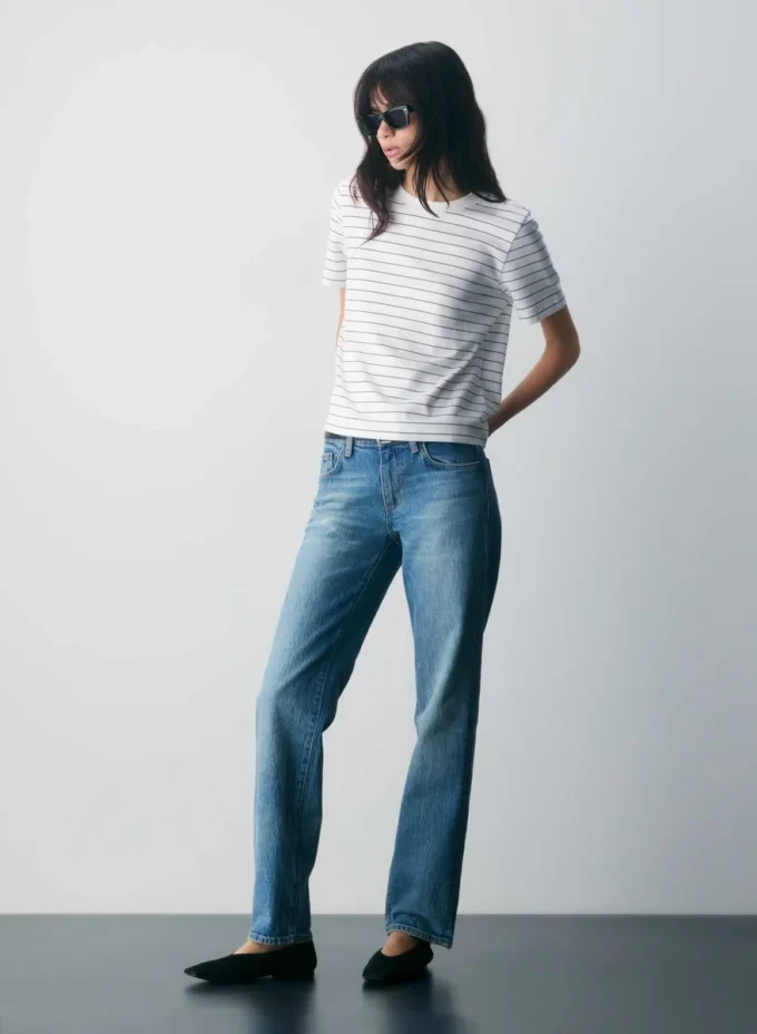Denim Forum Tilda Vaqueros rectos de talle bajo y corte curvo Denim Forum Tilda Vaqueros rectos de talle bajo y corte curvo