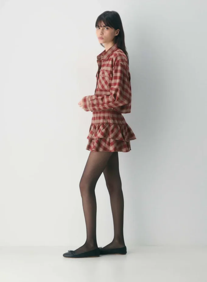 Falda pantalón de franela con volantes Falda pantalón de franela con volantes