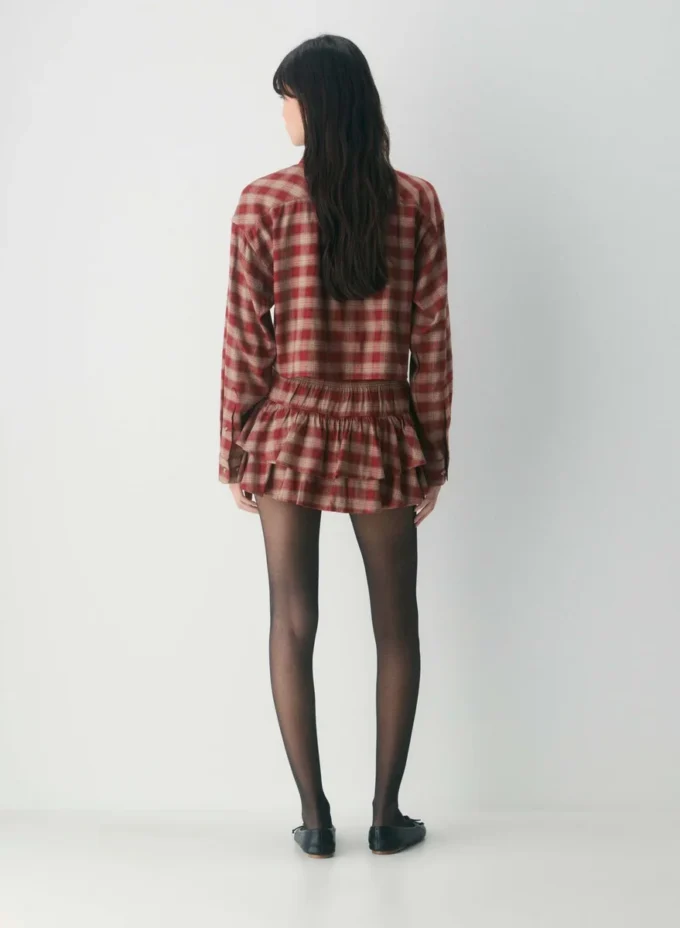 Falda pantalón de franela con volantes Falda pantalón de franela con volantes
