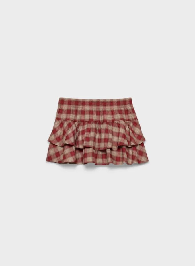 Falda pantalón de franela con volantes Falda pantalón de franela con volantes