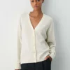 Feather Cashmere Cárdigan holgado con cuello en V