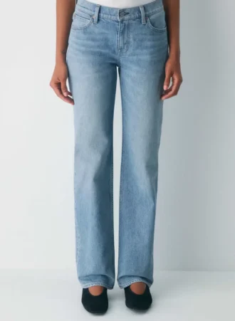 Foro sobre denim Vaqueros rectos de talle super bajo Nico