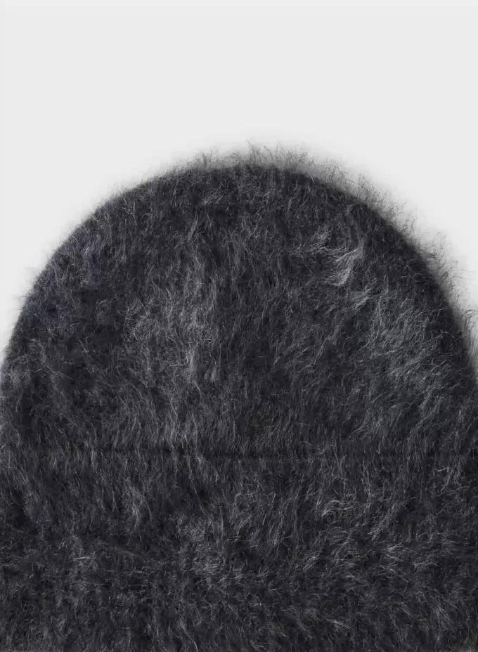 Gorro con puños de cachemira cepillada