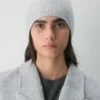 Gorro holgado de punto acanalado de cachemira Gorro holgado de punto acanalado de cachemira