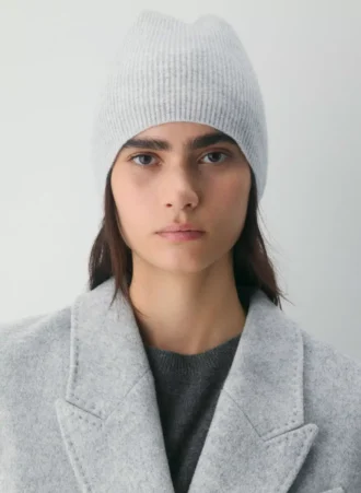 Gorro holgado de punto acanalado de cachemira