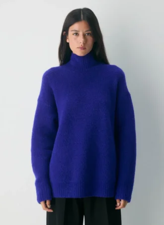Gotham de lana merina con cuello alto