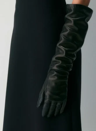 Guantes extralargos de cuero