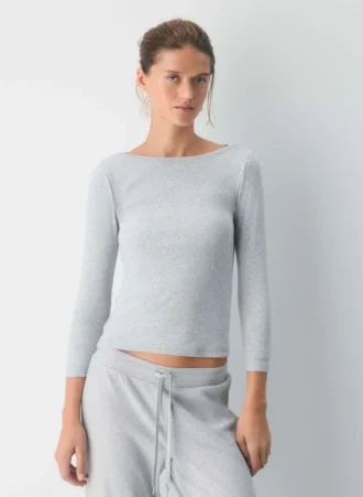 HomeStretch™ Rib Boatneck 3/4 Sleeve Top HomeStretch™ Rib Boatneck 3/4 Sleeve Top