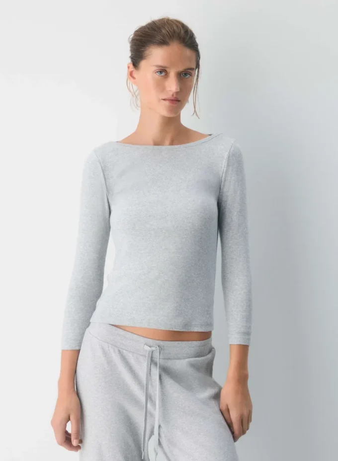 HomeStretch™ Rib Boatneck 3/4 Sleeve Top HomeStretch™ Rib Boatneck 3/4 Sleeve Top