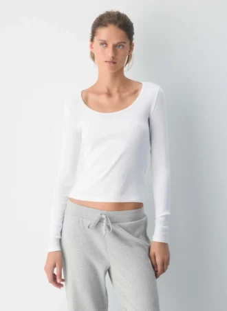 HomeStretch™ Rib Camiseta de manga larga con cuello redondo