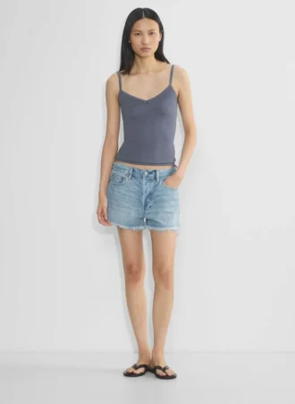 HomeStretch™ Rib Camiseta sin mangas con cuello en V y encaje