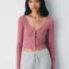 HomeStretch™ Rib V-Neck Waist Button-Up HomeStretch™ Rib V-Neck Waist Button-Up
