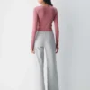 HomeStretch™ Rib V-Neck Waist Button-Up HomeStretch™ Rib V-Neck Waist Button-Up