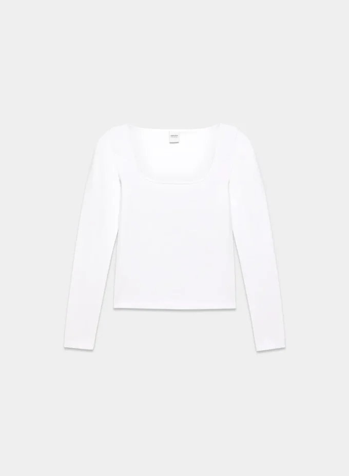 HomeStretch™ Smooth Camiseta de manga larga con cuello redondo ancho HomeStretch™ Smooth Camiseta de manga larga con cuello redondo ancho