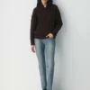 Jersey con cuello chal de lana merino Heritage Knit
