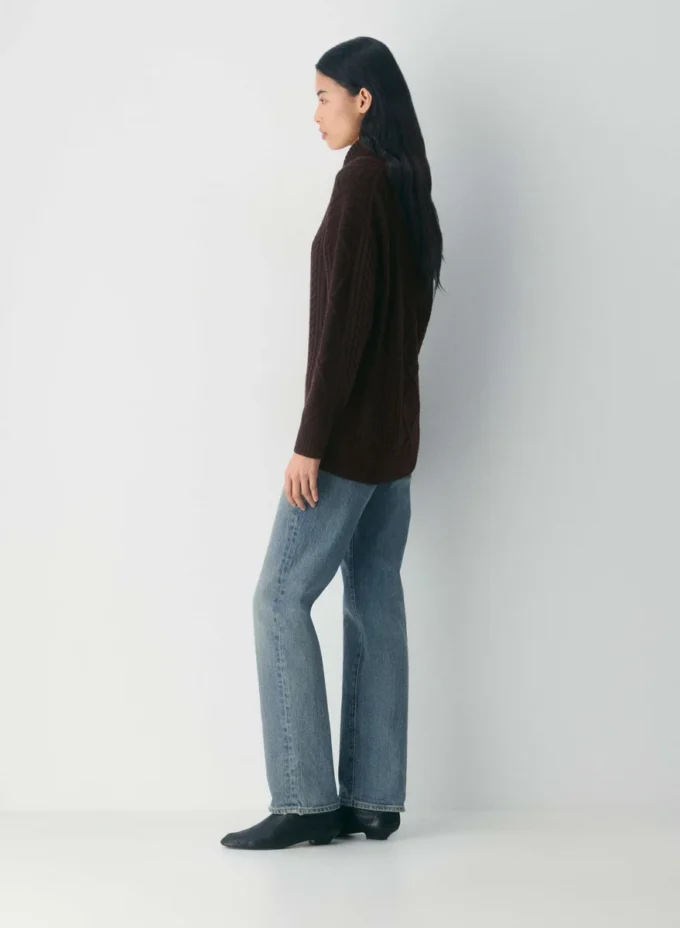 Jersey con cuello chal de lana merino Heritage Knit