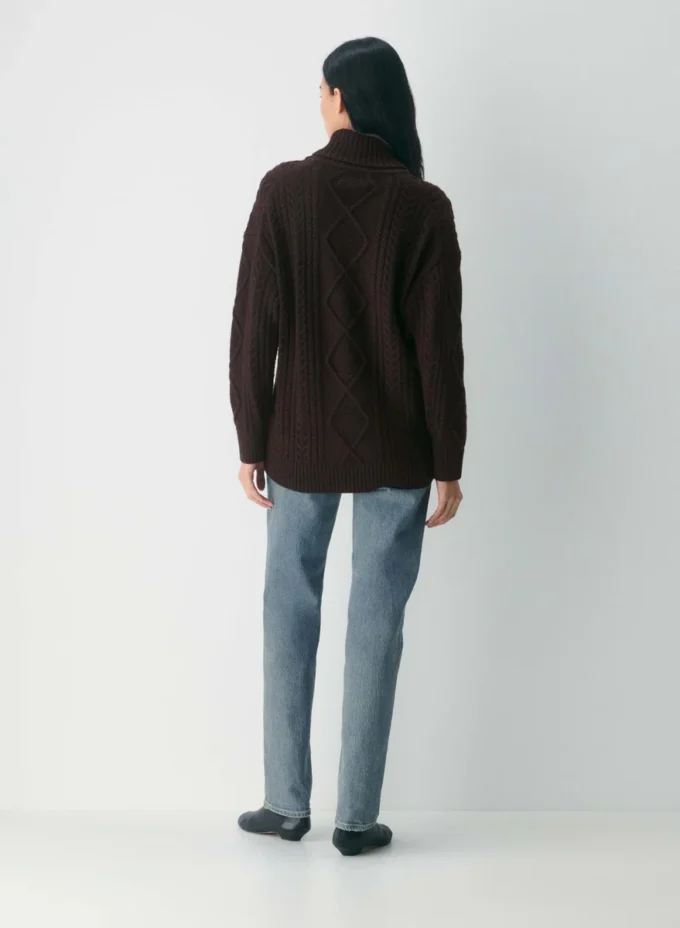 Jersey con cuello chal de lana merino Heritage Knit