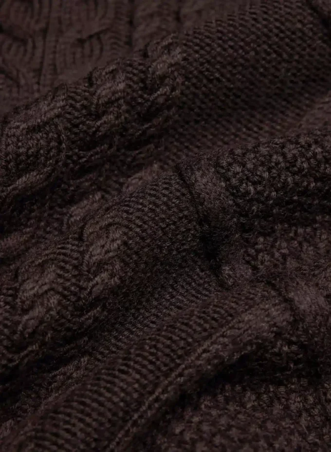 Jersey con cuello chal de lana merino Heritage Knit