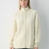 Jersey de cuello alto con cremallera Heritage Knit Merino Wool Jersey de cuello alto con cremallera Heritage Knit Merino Wool