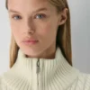 Jersey de cuello alto con cremallera Heritage Knit Merino Wool Jersey de cuello alto con cremallera Heritage Knit Merino Wool