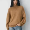 Jersey de cuello alto de lana merino gruesa