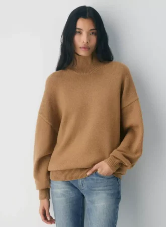 Jersey de cuello alto de lana merino gruesa