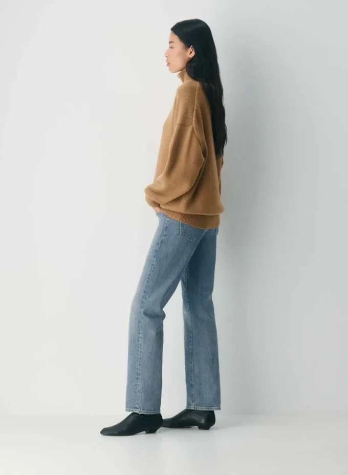 Jersey de cuello alto de lana merino gruesa