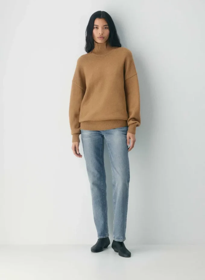 Jersey de cuello alto de lana merino gruesa